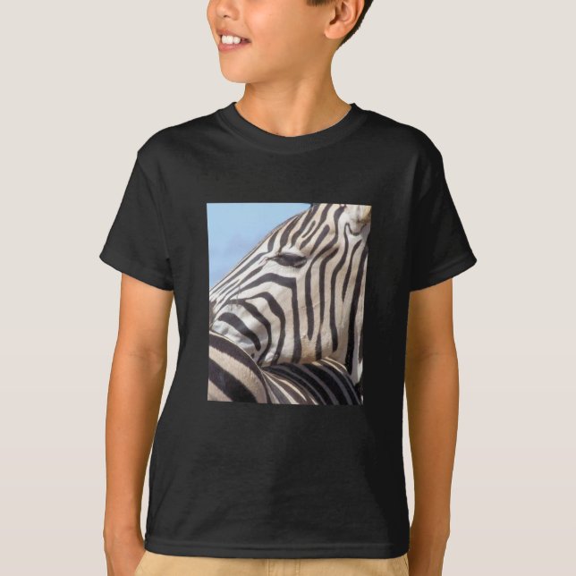 Kids Black Zebra T-Shirt (Front)