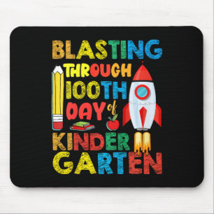 Kids Blasting Through 100th Day Of Kindergarten Bo Mouse Pad