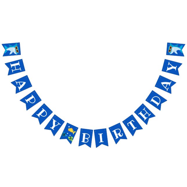 Kids Blue Shark Fintastic Birthday Bunting (All)