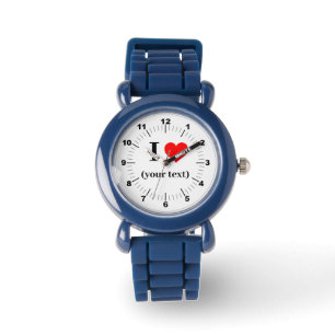 Kids Blue Silicone Strap - Custom I Heart Watch