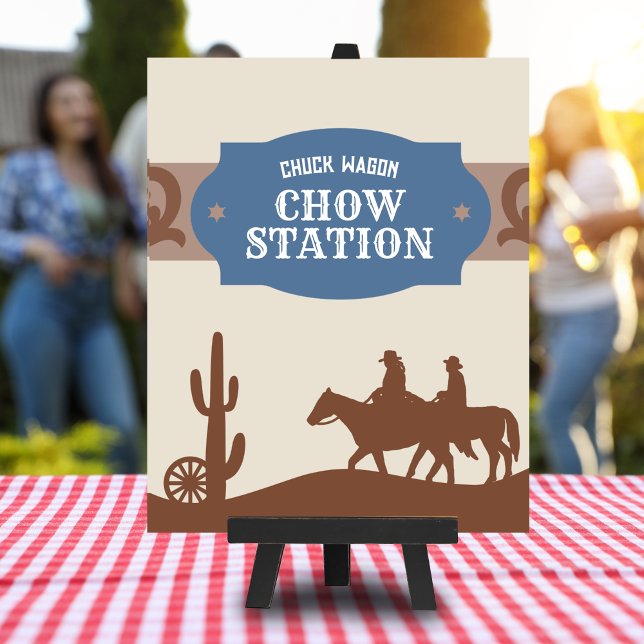 Kids Blue Western "Chuck wagon chow station" Sign (Creator Uploaded)