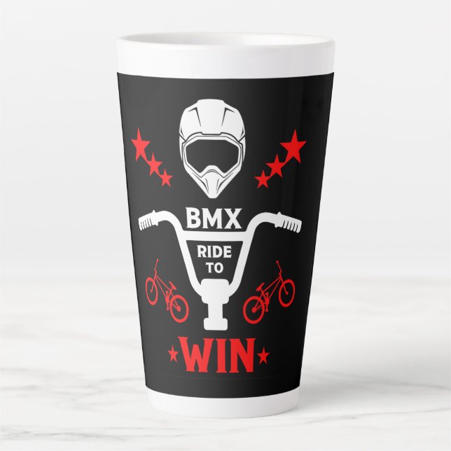 Kids Bmx Biker Freestyle Latte Mug (Front)