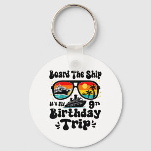 Kids Board The Ship It's My 9th Birthday 9 Years O Key Ring