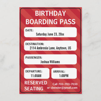 Kids Boarding Pass Invitation