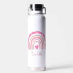 Kid's Boho Rainbow Custom Name Girl  Water Bottle<br><div class="desc">Kid's Boho Rainbow Custom Name Girl Water Bottle. Choose the size and colour from the options menu.</div>