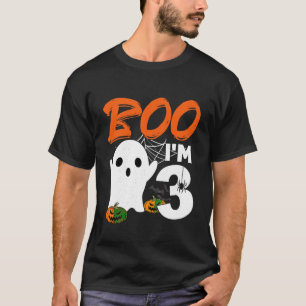 Kids Boo Im 3 Halloween Costume Birthday Party Dec T-Shirt