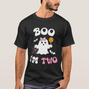 Kids Boo I'm Two Ghost Second 2nd Birthday Groovy T-Shirt