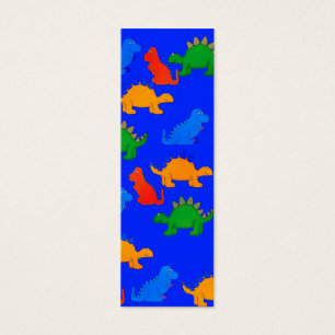 Kid's Bookmark Boys Dinosaur Collage Blue