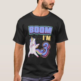 Kids Boom I'm 3 Magical Dabbing Unicorn Dab 3rd Bi T-Shirt