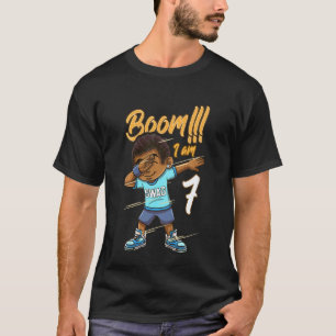 Kids Boom Im 7 Year Old Black Boy Dabbing Birthday T-Shirt