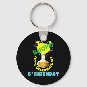Kids Boom Lets Celebrate 6th Birthday Science Key Ring