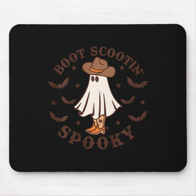 Kids Boot Scootin Spooky Western Halloween Retro F Mouse Pad (Front)
