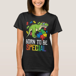 Kids Born Special Trex Puzzle Dino Boys Autism Awa T-Shirt