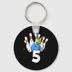 Kids Bowling Birthday 5 Bowling Theme 5th Birthday Key Ring