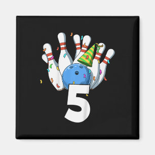 Kids Bowling Birthday 5 Bowling Theme 5th Birthday Magnet