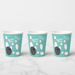 Kid's bowling Birthday party custom paper cups