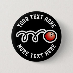 Kid's bowling Birthday party favor custom name 6 Cm Round Badge