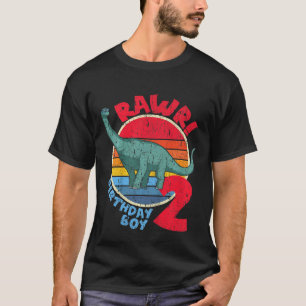 Kids Boy 2nd Birthday I Rawr Brachiosaurus I Famil T-Shirt