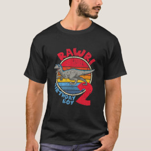 Kids Boy 2Nd Birthday I Rawr! Velociraptor I Famil T-Shirt