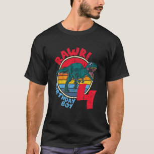 Kids Boy 4th Birthday I Rawr Tyrannosaurus Rex I F T-Shirt