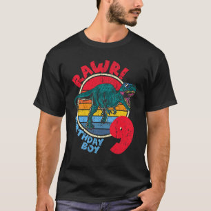 Kids Boy 9th Birthday I Rawr Tyrannosaurus Rex I F T-Shirt