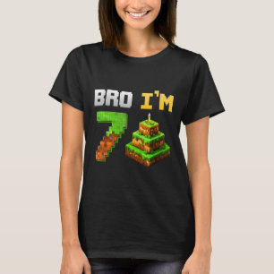 Kids Boy Its My 7th Birthday Bro Game Pixel 7 Year T-Shirt