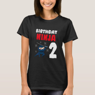 Kids Boys 2 Birthday 2 Years Old Ninja 2nd Birthda T-Shirt