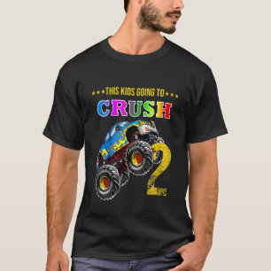 Kids Boys 2nd Birthday Monster Truck Birthday Crus T-Shirt