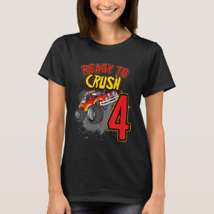Kids Boys 4th Birthday Monster Truck Birthday 4 y T-Shirt