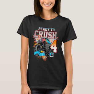 Kids Boys 4th Birthday Monster Truck Birthday 4 y T-Shirt
