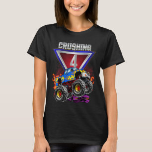 Kids Boys 4th Birthday Monster Truck Birthday CRUS T-Shirt