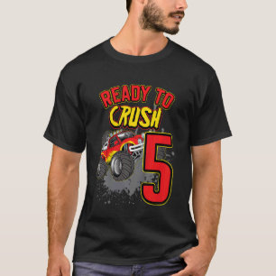 Kids Boys 5th Birthday Monster Truck Birthday 5 y T-Shirt