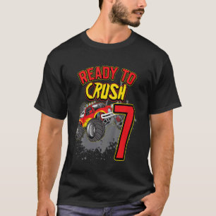 Kids Boys 7th Birthday Monster Truck Birthday  7 y T-Shirt