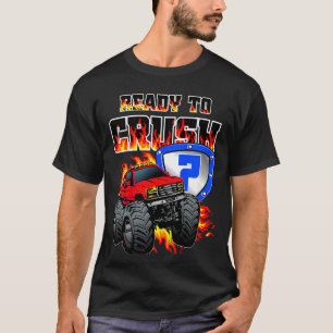 Kids Boys 7th Birthday Monster Truck Birthday 7 y T-Shirt