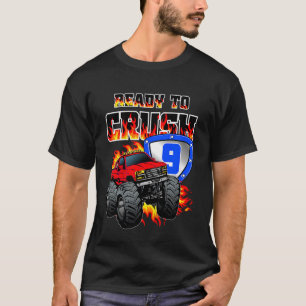 Kids Boys 9th Birthday Monster Truck Birthday 9 y T-Shirt