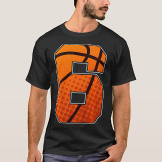 Kids Boys Basketball Birthday Shirt 6 For Six Year
