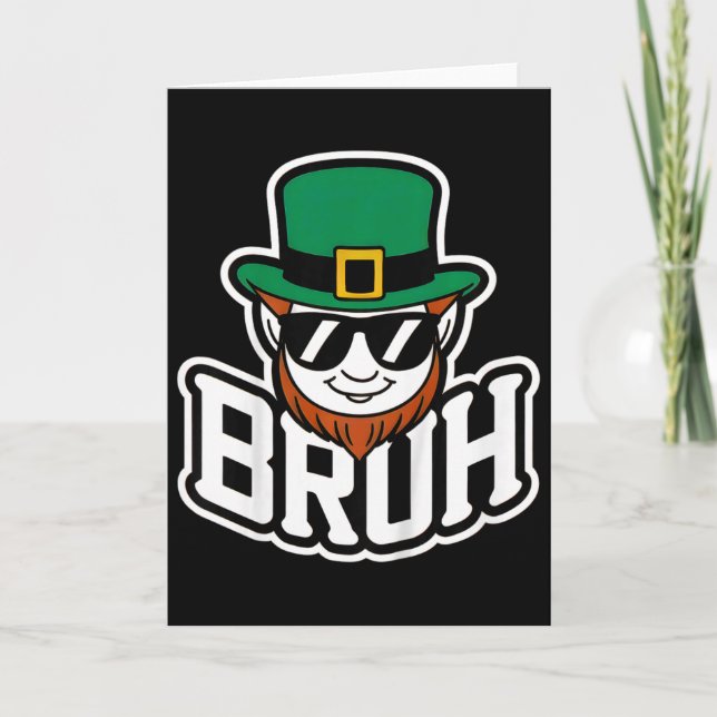 Kids Boys Bruh St Patricks Day _1  Card (Front)