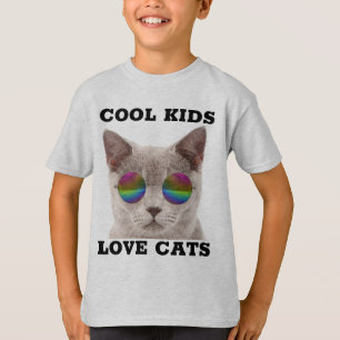 KIDS Boys Cat T-Shirts, COOL KIDS T-Shirt