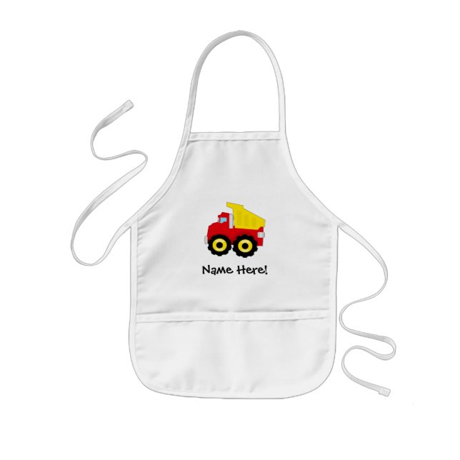 Kids Boys Construction Dumptruck Kids Apron (Front)