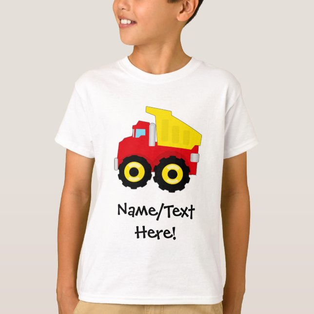 Kids Boys Construction Dumptruck T-Shirt (Front)