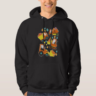 Kids Boys Construction Trucks Happy Easter Egg Hun Hoodie