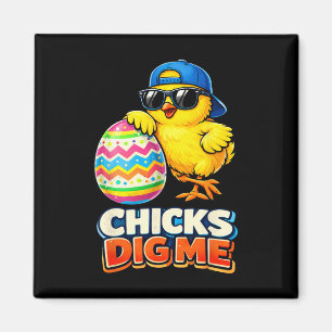 Kids Boys Easter Cute Chicks Dig Me Easter Kids Bo Magnet
