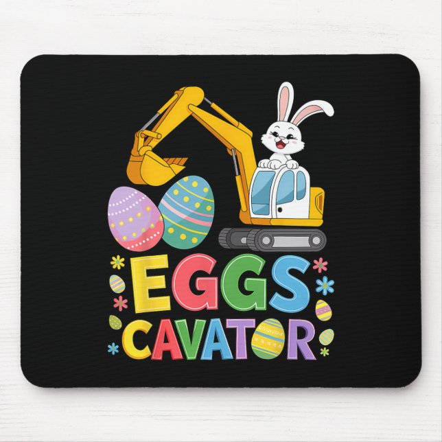 Kids Boys Eggscavator Easter Egg Hunt Construction Mouse Pad (Front)