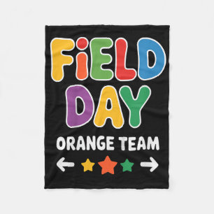 Kids Boys Field Day Orange Team Teacher Field Day  Fleece Blanket