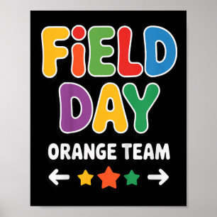 Kids Boys Field Day Orange Team Teacher Field Day Poster