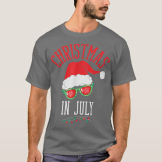 Kids Boys Girls Xmas Light Santa Sun Beach Christm T-Shirt