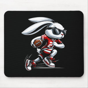 Kids Boys Happy Easter Bunny Playing Football East Mouse Pad
