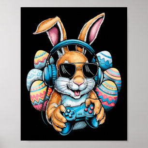 Kids Boys Happy Easter Day Bunny Egg Video Game Ki Poster