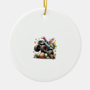 Kids Boys Happy Easter Day Bunny Monster Truck Egg Ceramic Tree Decoration