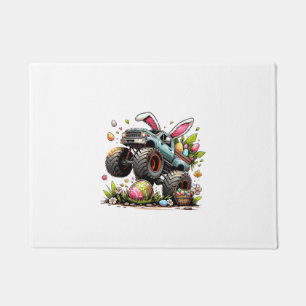 Kids Boys Happy Easter Day Bunny Monster Truck Egg Doormat
